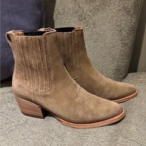 NEW IN BOX TACOVAS The Taylor Latte Suede Chelsea Boots.